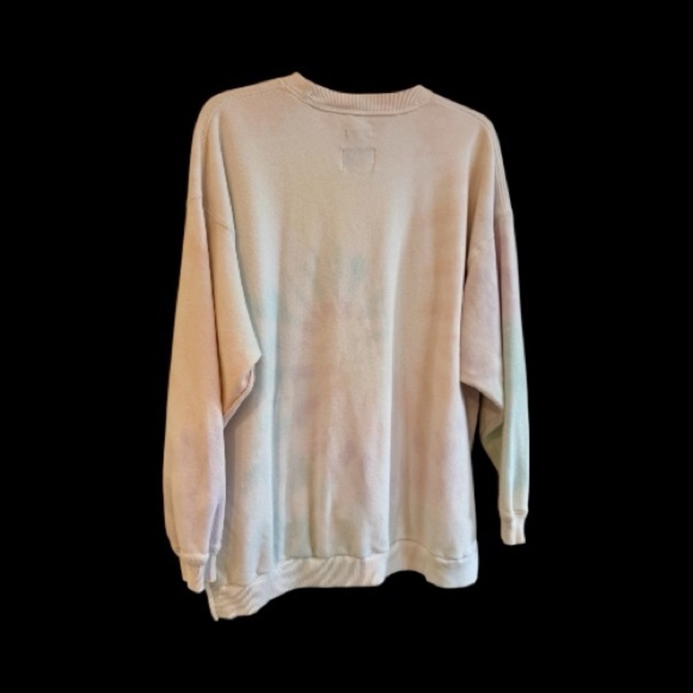 AMERICAN EAGLE, WOMENS, JEGGING FIT SWEATSHIRT. WHITE, TYE-DYED, SHIRT. SIZE XS - Picture 6 of 7